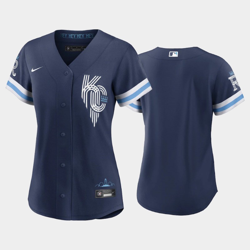 Kansas City Royals Blank Women's Replica 2022 City Connect Navy Jersey