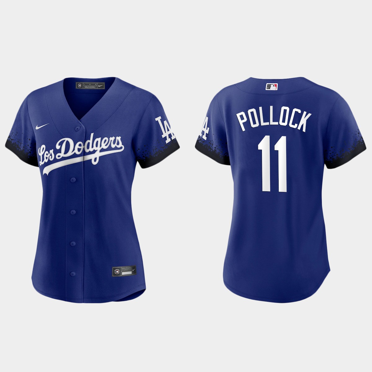 Los Angeles Dodgers #11 A.J. Pollock Nike Women's 2021 City Connect MLB Jersey Royal