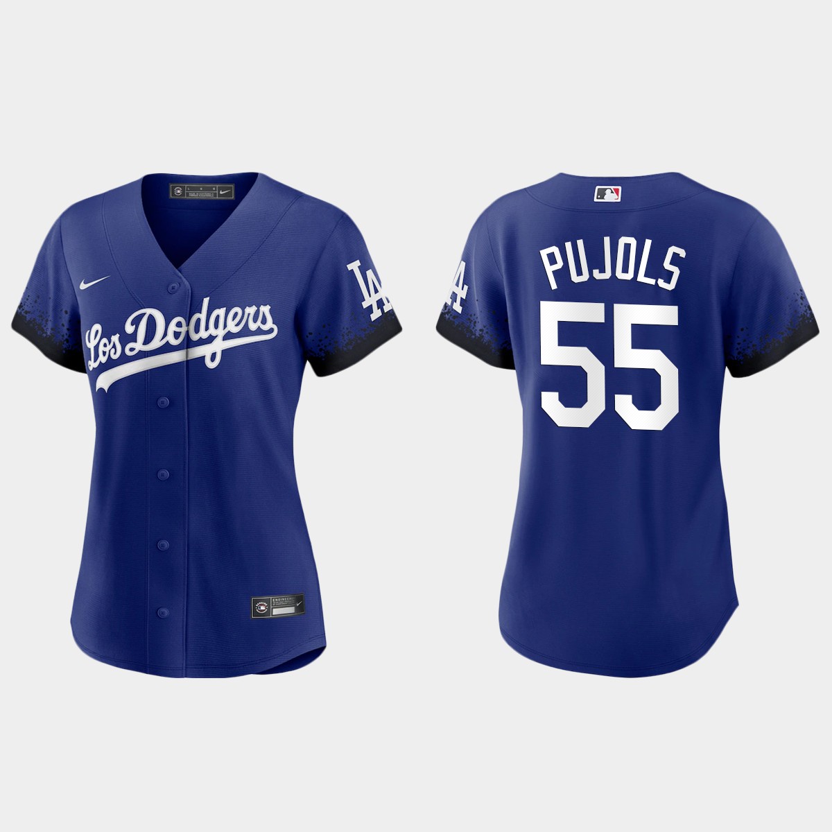 Los Angeles Dodgers #55 Albert Pujols Nike Women's 2021 City Connect MLB Jersey Royal