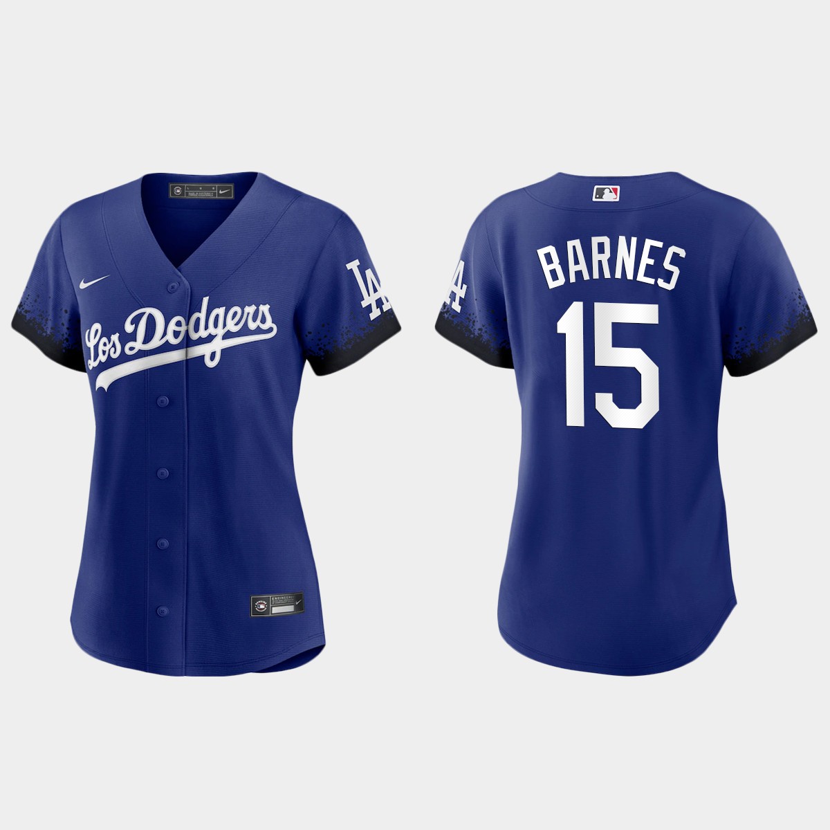 Los Angeles Dodgers #15 Austin Barnes Nike Women's 2021 City Connect MLB Jersey Royal