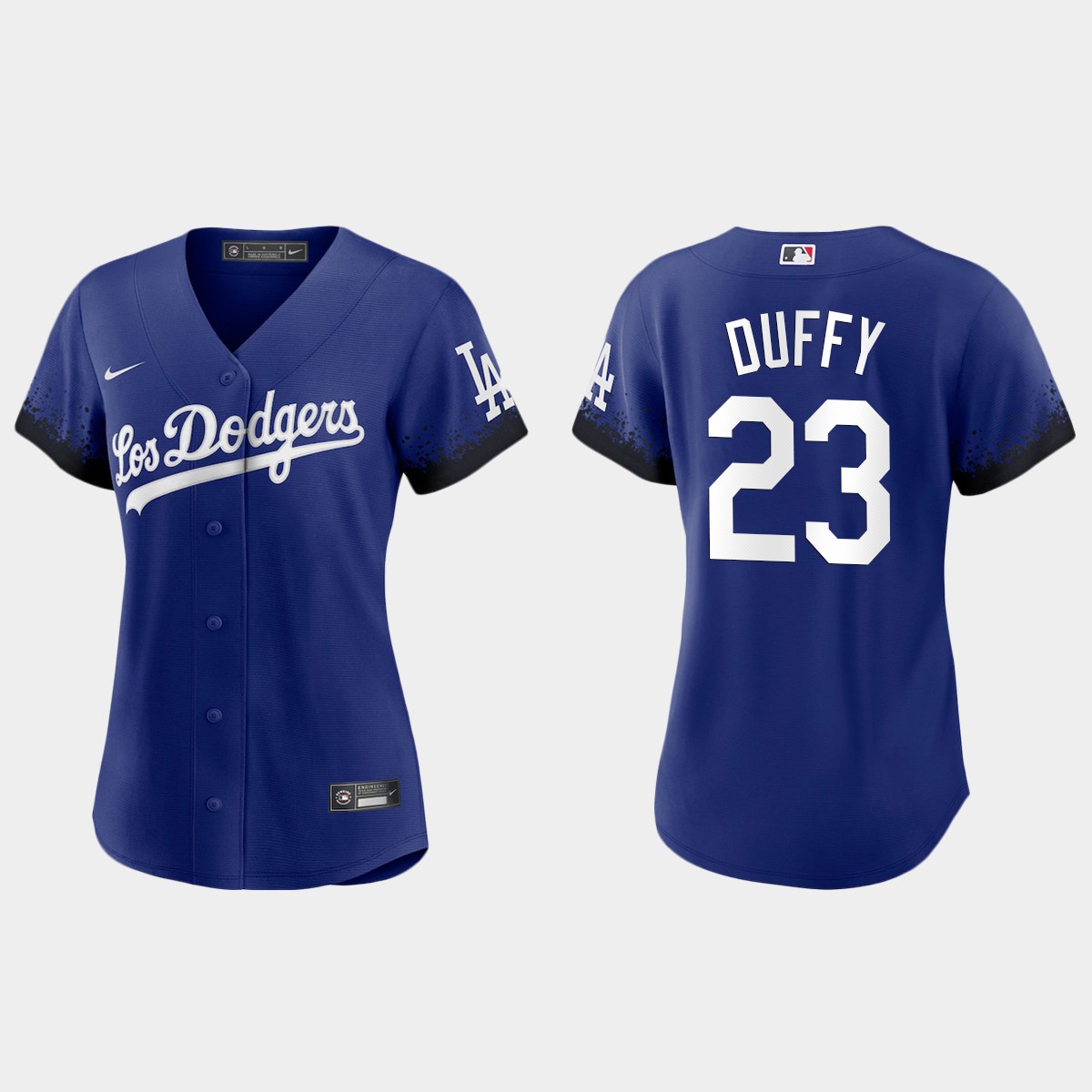 Los Angeles Dodgers #23 Danny Duffy Nike Women's 2021 City Connect MLB Jersey Royal