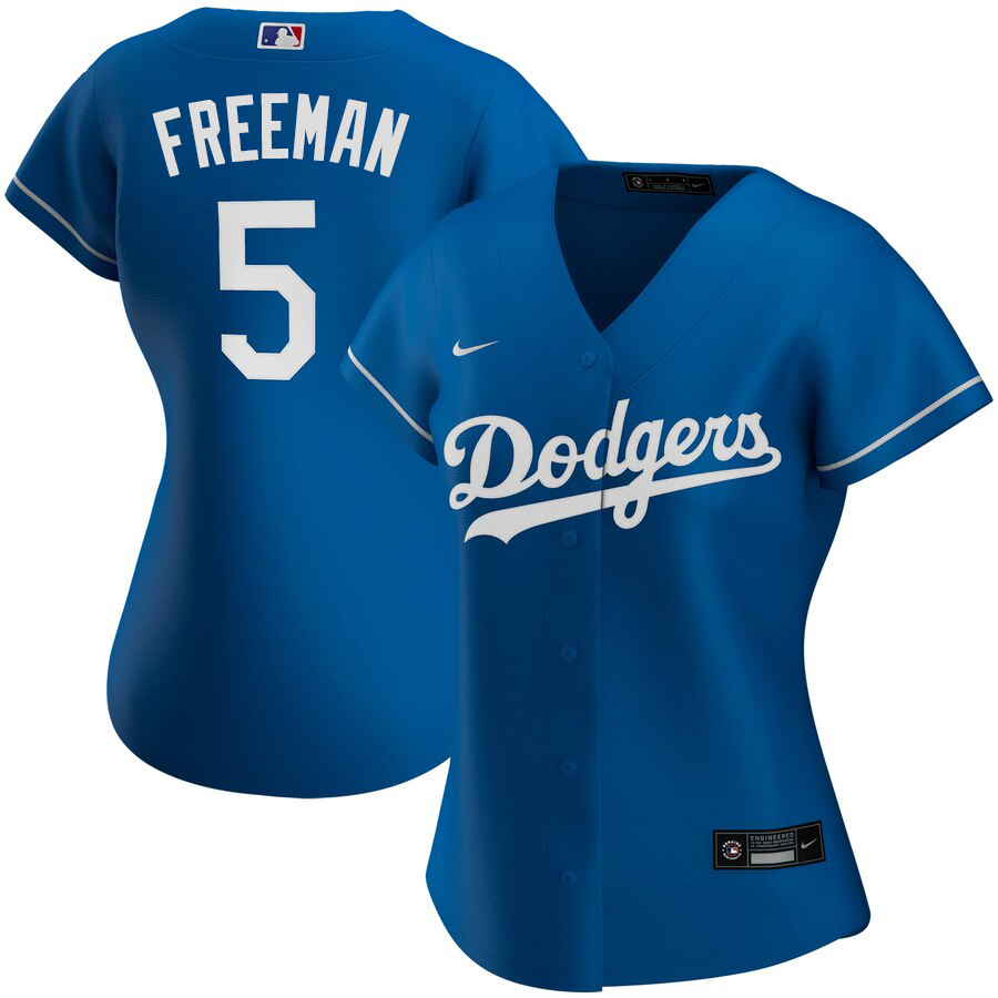 Los Angeles Dodgers #5 Freddie Freeman Nike Women's Alternate 2020 MLB Player Jersey - Royal