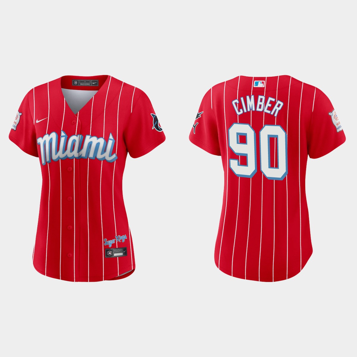 Miami Marlins #90 Adam Cimber Women's Nike 2021 City Connect Authentic MLB Jersey Red