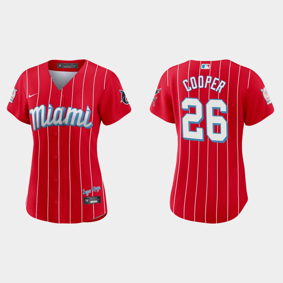 Miami Marlins #26 Garrett Cooper Women's Nike 2021 City Connect Authentic MLB Jersey Red