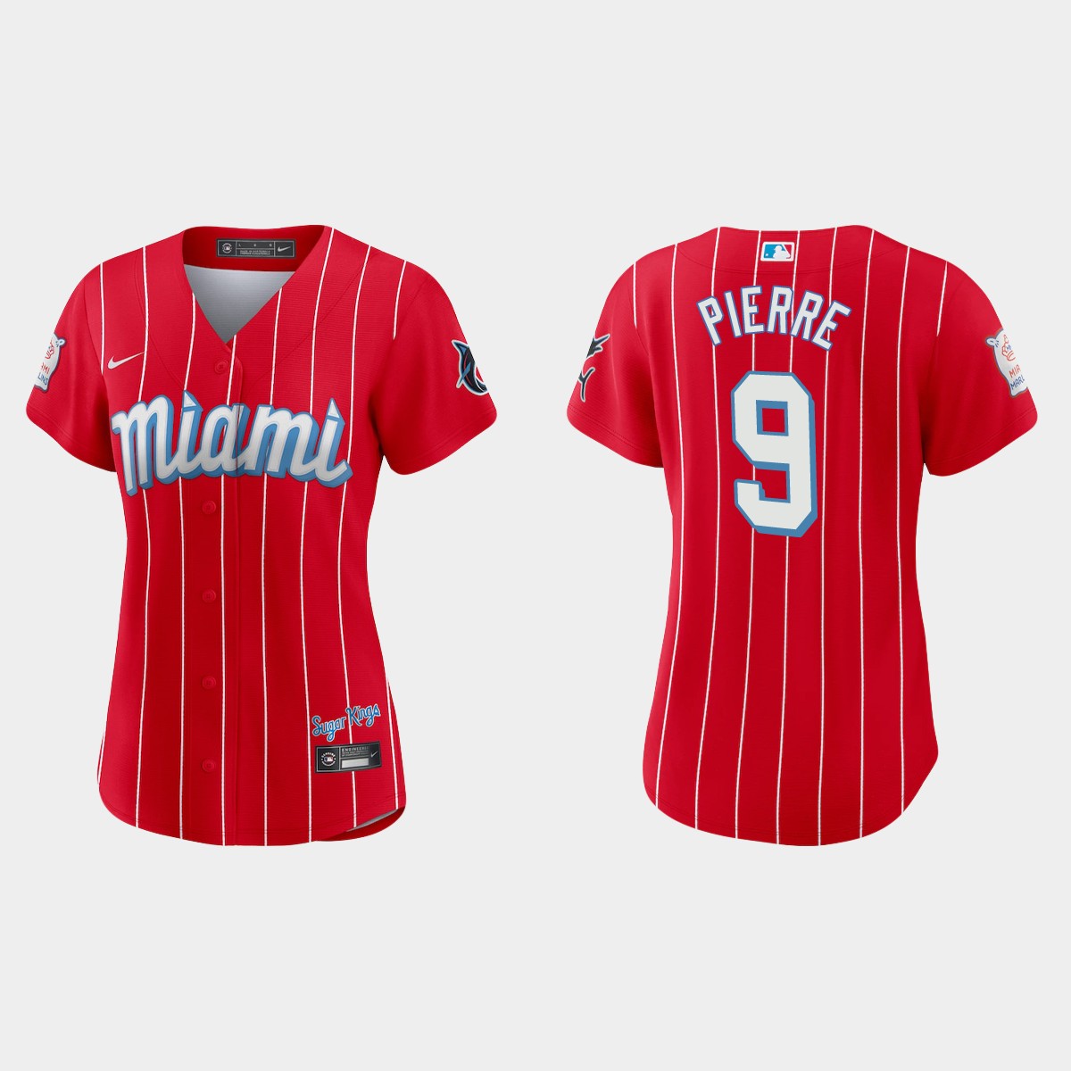 Miami Marlins #9 Juan Pierre Women's Nike 2021 City Connect Authentic MLB Jersey Red