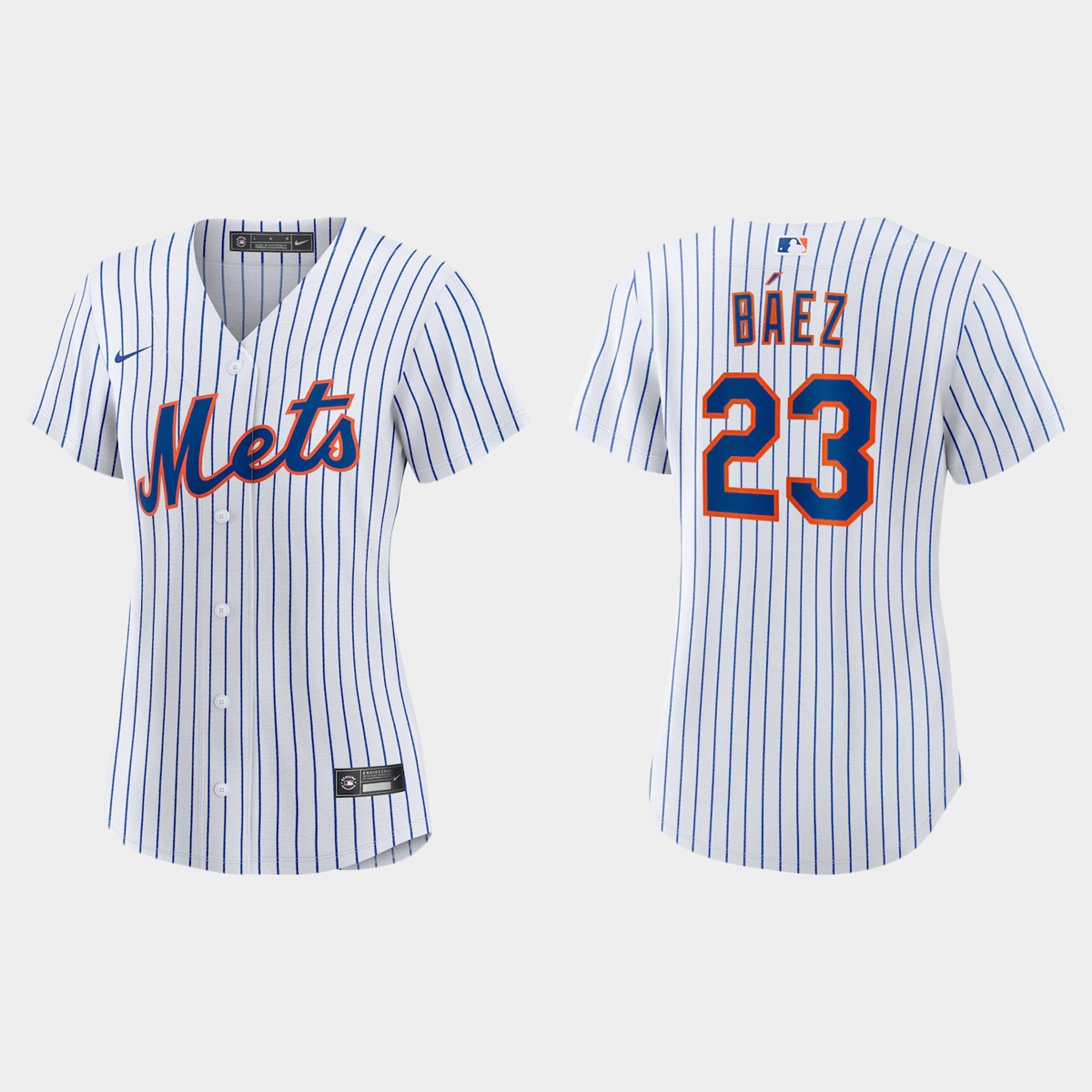 New York Mets #23 Javier Baez Women's Nike White Home MLB Jersey