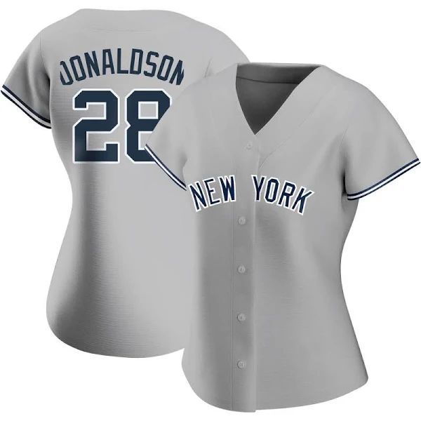 New York Yankees #28 Josh Donaldson Women's Authentic Gray Road Name Jersey