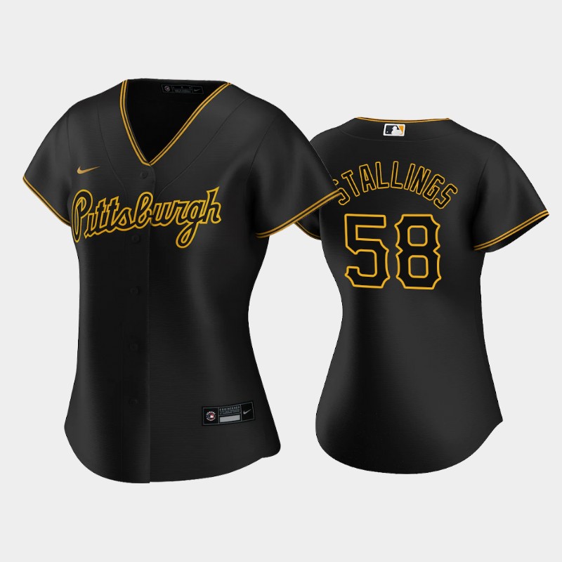 Pittsburgh Pirates #58 Jacob Stallings Game Women's Nike Alternate MLB Jersey - Black