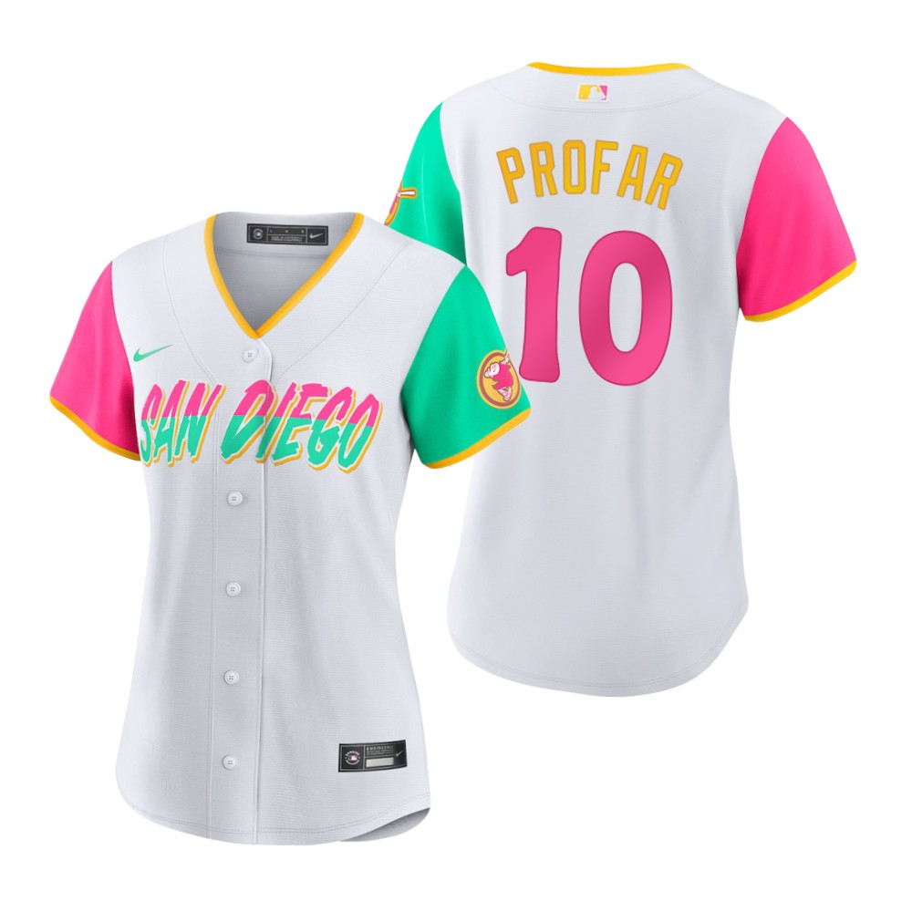 San Diego Padres #10 Jurickson Profar 2022 City Connect Women's Nike Games Jersey - White