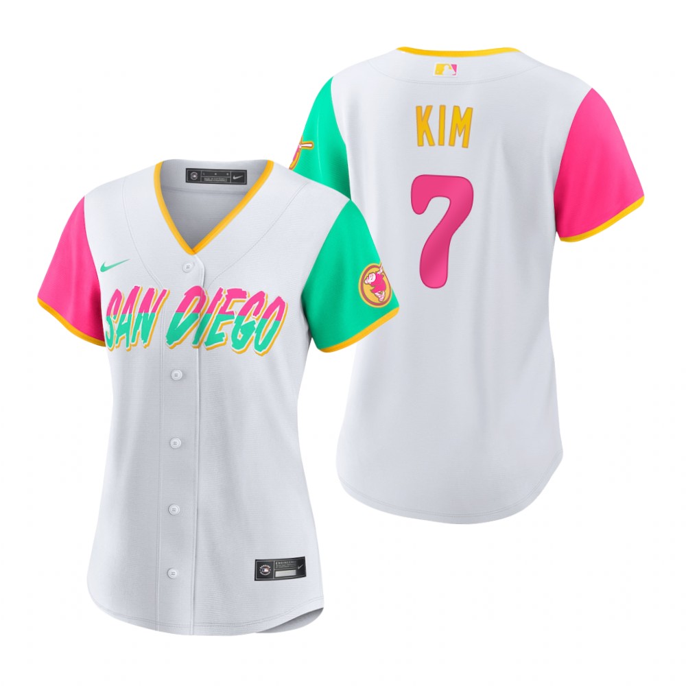 San Diego Padres #7 Ha-Seong Kim 2022 City Connect Women's Nike Games Jersey - White