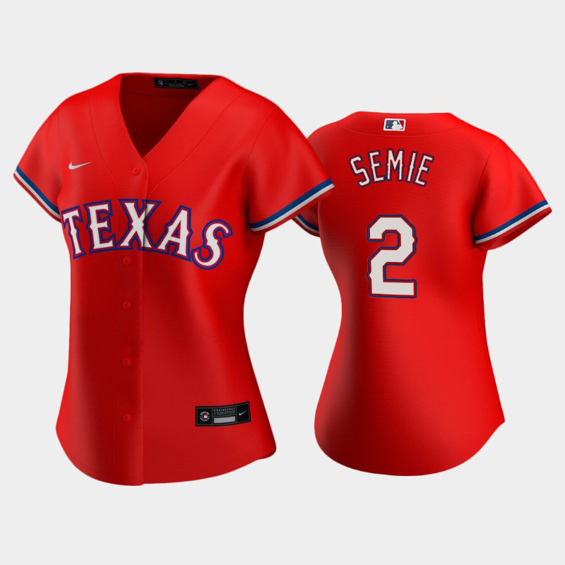 Texas Rangers #2 Marcus Semien Replica Alternate Nike Red Women's Jersey