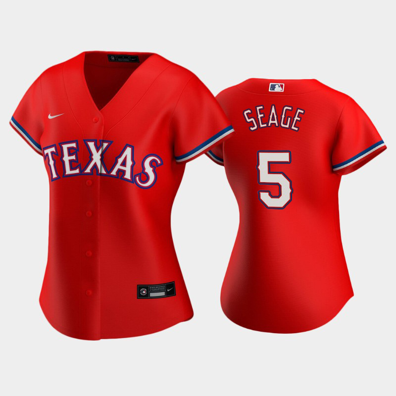 Texas Rangers #5 Corey Seager Replica Alternate Nike Red Women's Jersey