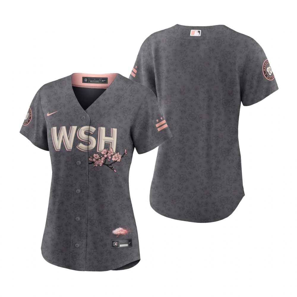 Washington Nationals Blank Women's Nike Gray 2022 City Connect Replica Jersey