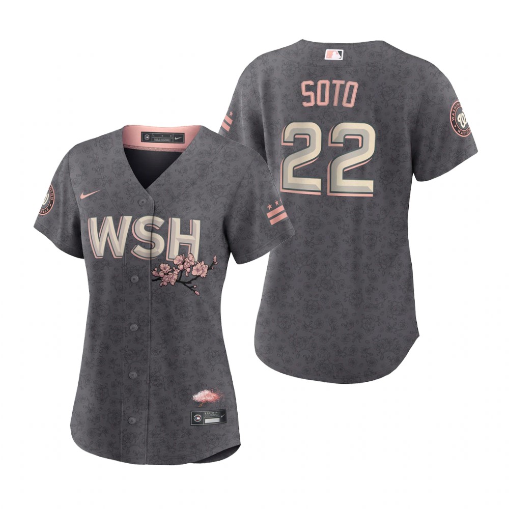 Washington Nationals #22 Juan Soto Women's Nike Gray 2022 City Connect Replica Jersey