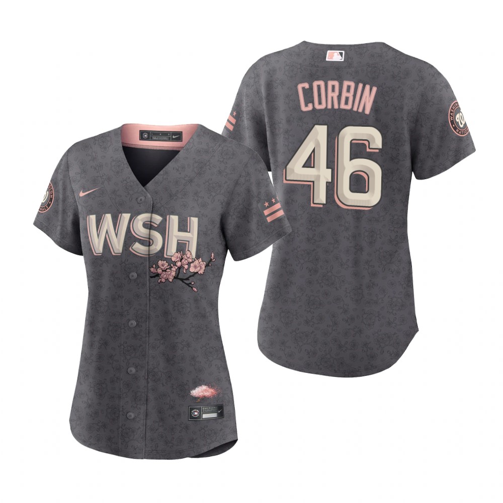 Washington Nationals #46 Patrick Corbin Women's Nike Gray 2022 City Connect Replica Jersey