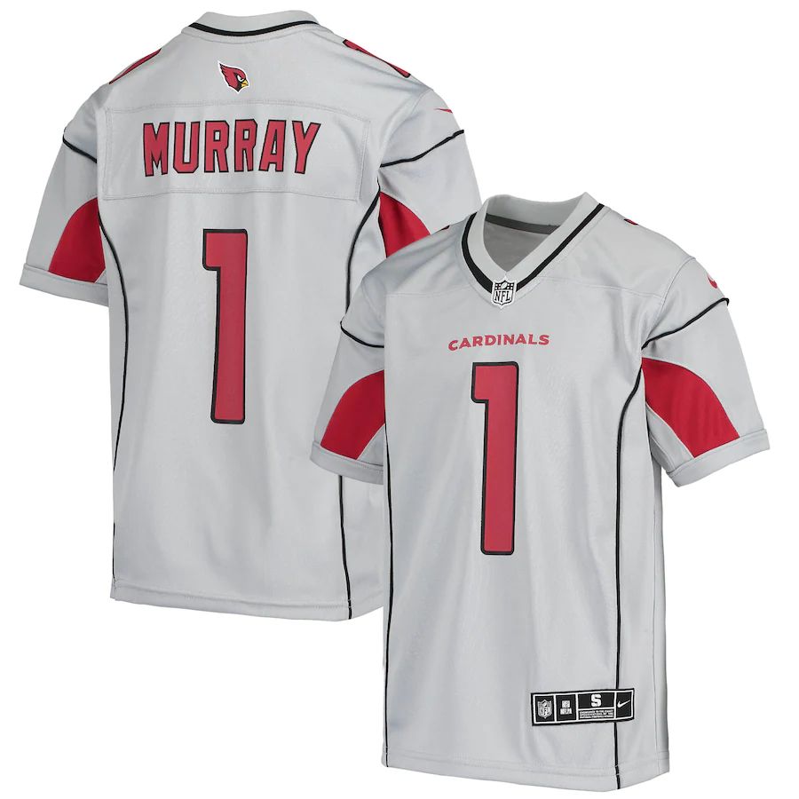 Arizona Cardinals #1 Kyler Murray Nike Youth Silver Inverted Team Game Jersey