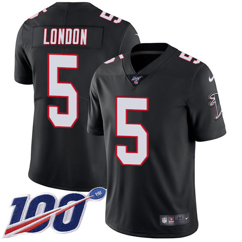 Nike Falcons #5 Drake London Black Alternate Stitched Women's NFL 100th Season Vapor Untouchable Limited Jersey