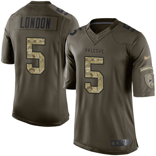 Nike Falcons #5 Drake London Green Stitched Women's NFL Limited 2015 Salute to Service Jersey