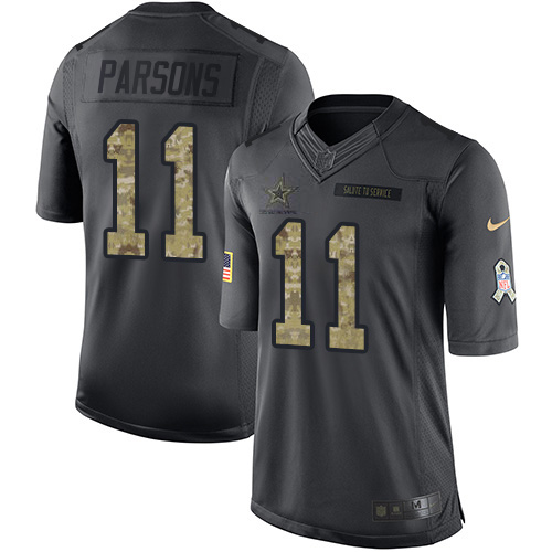 Nike Cowboys #11 Micah Parsons Black Youth Stitched NFL Limited 2016 Salute to Service Jersey