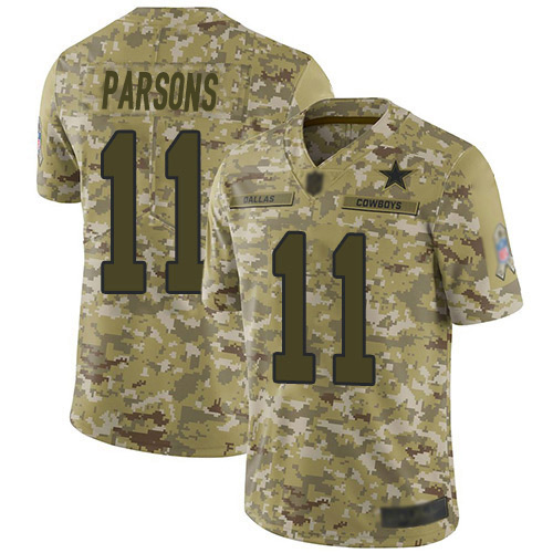 Nike Cowboys #11 Micah Parsons Camo Youth Stitched NFL Limited 2018 Salute To Service Jersey