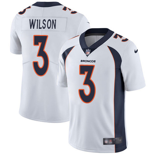 Nike Broncos #3 Russell Wilson White Men's Stitched NFL Vapor Untouchable Limited Jersey