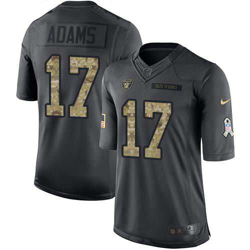 Nike Raiders #17 Davante Adams Black Men's Stitched NFL Limited 2016 Salute To Service Jersey