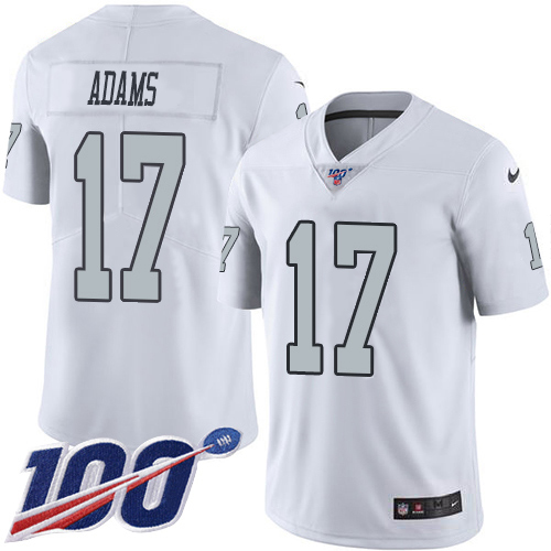 Nike Raiders #17 Davante Adams White Men's Stitched NFL Limited Rush 100th Season Jersey