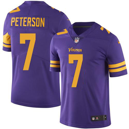 Nike Vikings #7 Patrick Peterson Purple Youth Stitched NFL Limited Rush Jersey