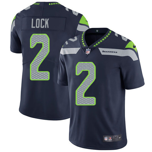 Nike Seahawks #2 Drew Lock Steel Blue Team Color Youth Stitched NFL Vapor Untouchable Limited Jersey