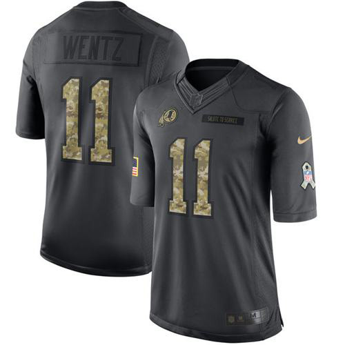 Nike Commanders #11 Carson Wentz Black Youth Stitched NFL Limited 2016 Salute to Service Jersey