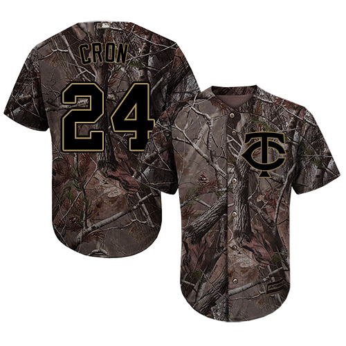 Twins #24 C.J. Cron Camo Realtree Collection Cool Base Stitched Youth MLB Jersey