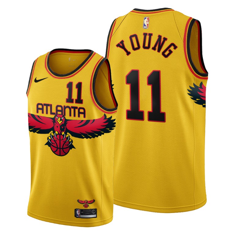 Atlanta Hawks #11 Trae Young Youth 2021-22 City Edition Gold NBA Jersey