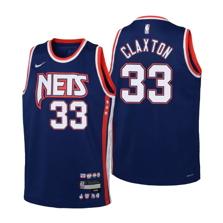 Brooklyn Nets #33 Nicolas Claxton Youth Nike Navy 2021/22 Swingman Jersey - City Edition