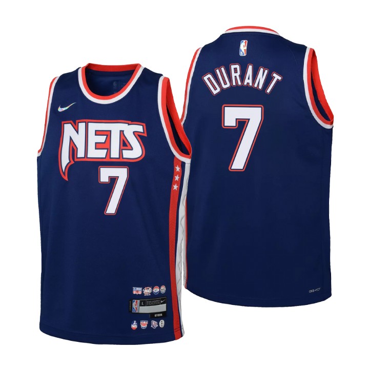 Brooklyn Nets #7 Kevin Durant Youth Nike Navy 2021/22 Swingman Jersey - City Edition