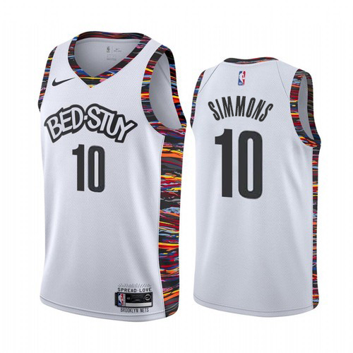 Nike Nets #10 Ben Simmons Youth 2019-20 White BED-STUY City Edition Stitched NBA Jersey