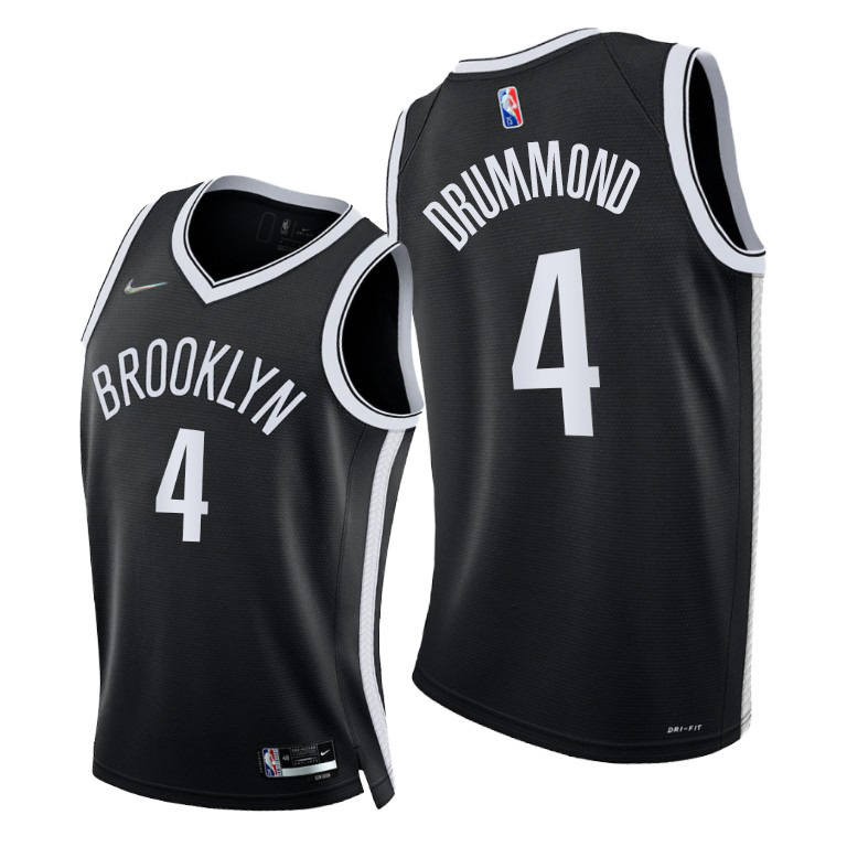 Nike Nets #4 Andre Drummond Youth 2021-22 75th Diamond Anniversary NBA Jersey Black