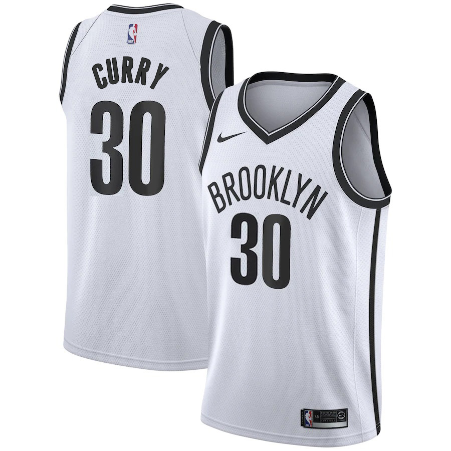 Nike Nets #30 Seth Curry White Youth NBA Swingman Association Edition Jersey