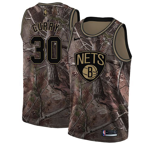 Nike Nets #30 Seth Curry Camo Youth NBA Swingman Realtree Collection Jersey