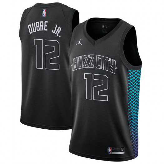 Nike Hornets #12 Kelly Oubre Jr. Youth Black NBA Jordan Swingman City Edition Jersey