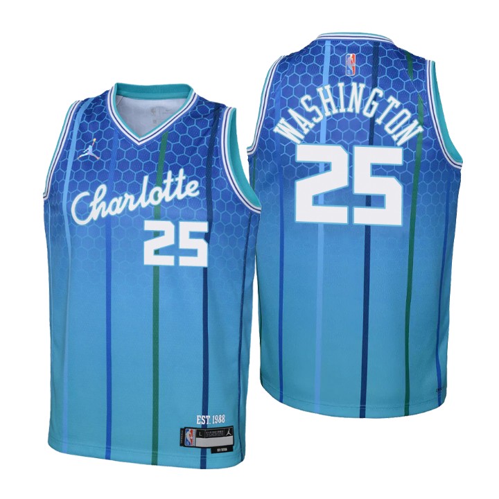 Charlotte Hornets #25 P.J. Washington Youth Nike Blue 2021/22 Swingman Jersey - City Edition