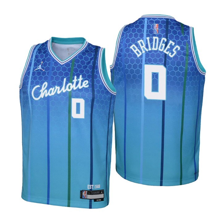 Charlotte Hornets #0 Miles Bridges Youth Nike Blue 2021/22 Swingman Jersey - City Edition