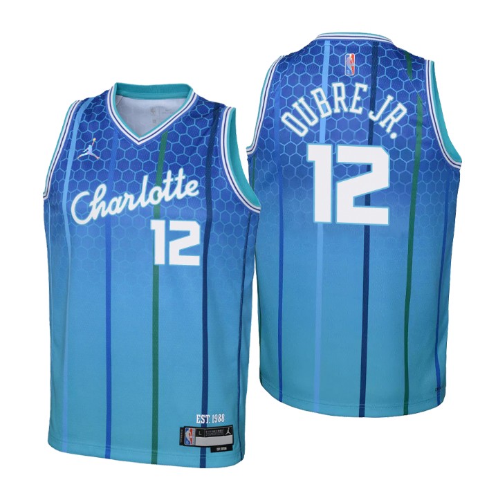 Charlotte Hornets #12 Kelly Oubre Jr. Youth Nike Blue 2021/22 Swingman Jersey - City Edition