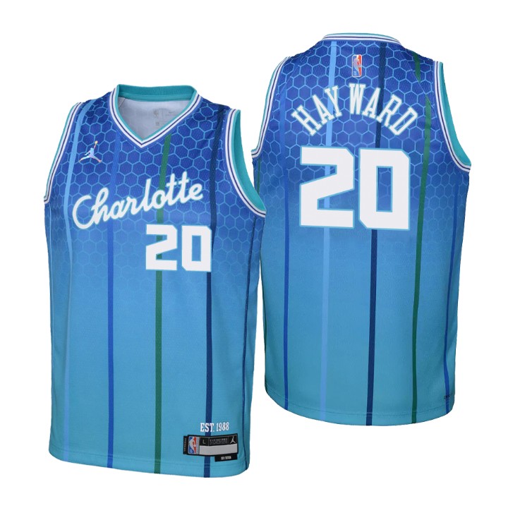 Charlotte Hornets #20 Gordon Hayward Youth Nike Blue 2021/22 Swingman Jersey - City Edition