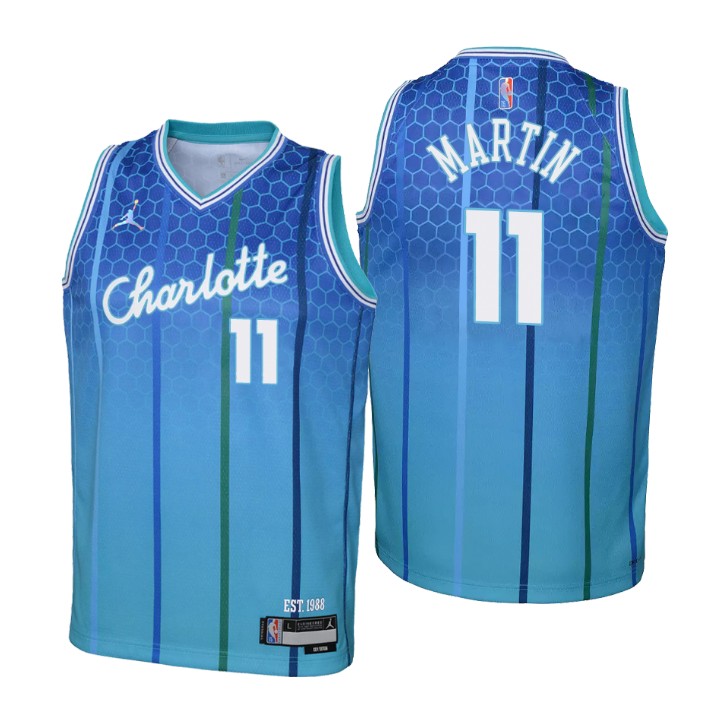 Charlotte Hornets #11 Cody Martin Youth Nike Blue 2021/22 Swingman Jersey - City Edition