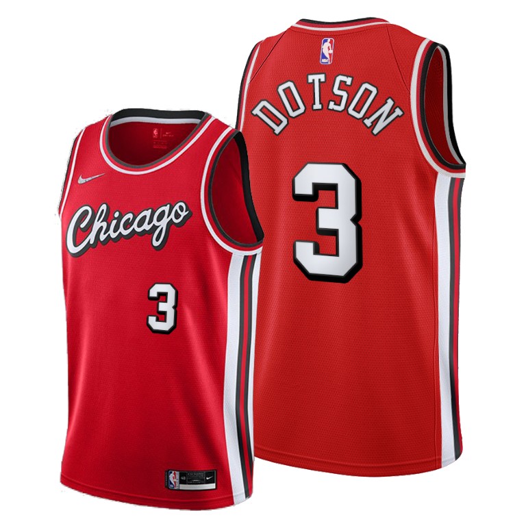 Chicago Bulls #3 Devon Dotson Youth 2021-22 City Edition Red NBA Jersey