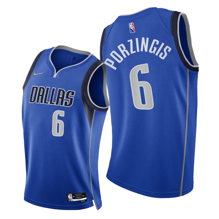 Nike Mavericks #6 Kristaps Porzingis Youth 2021-22 75th Diamond Anniversary NBA Jersey Blue