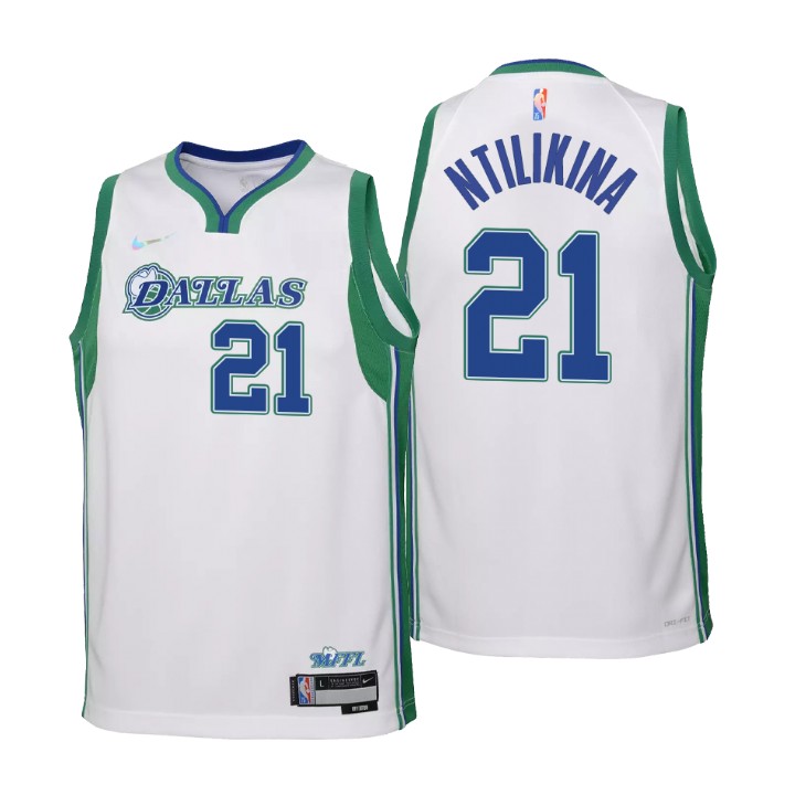 Dallas Maverickss #21 Frank Ntilikina Youth Nike White 2021/22 Swingman Jersey - City Edition