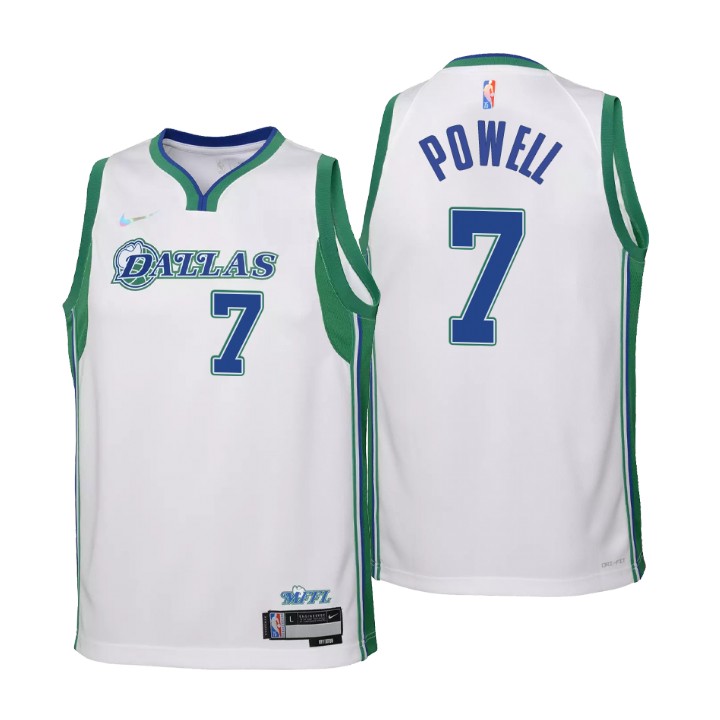 Dallas Maverickss #7 Dwigh Powell Youth Nike White 2021/22 Swingman Jersey - City Edition