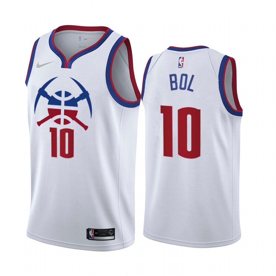 Denver Nuggets #10 Bol Bol White Youth NBA Swingman 2020-21 Earned Edition Jersey