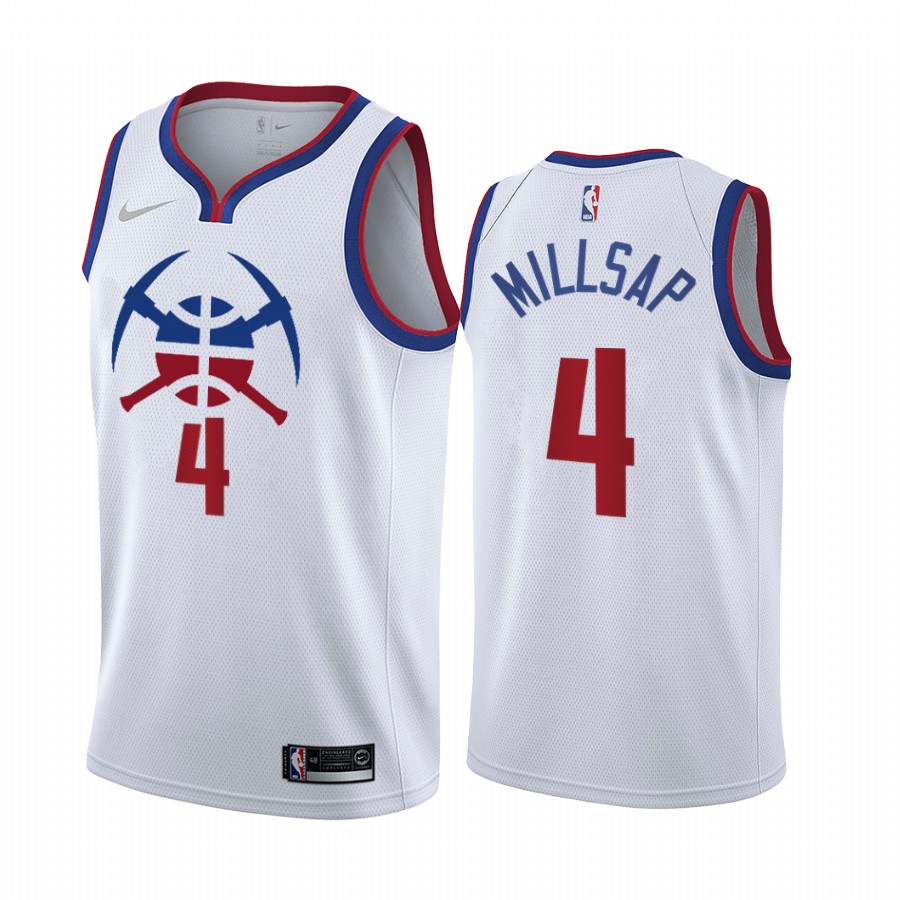 Denver Nuggets #4 Paul Millsap White Youth NBA Swingman 2020-21 Earned Edition Jersey